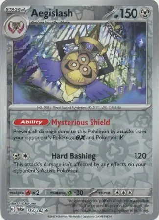 134/182 Aegislash PAR Rare Reverse Holo