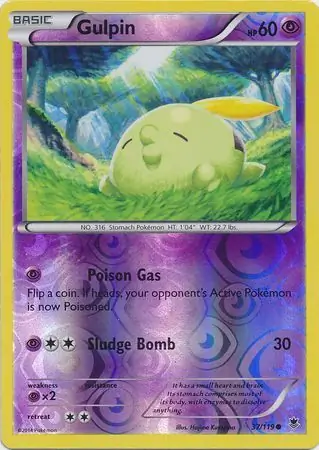 37/119 Gulpin PHF Common Reverse Holo