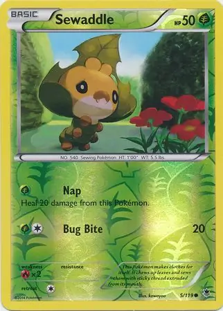 5/119 Sewaddle PHF Common Reverse Holo