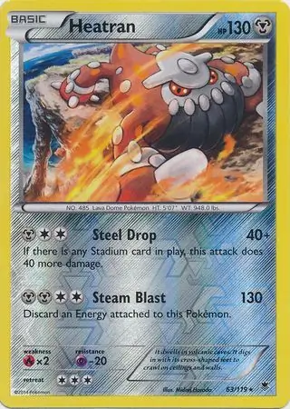 63/119 Heatran PHF Rare Holo Reverse Holo