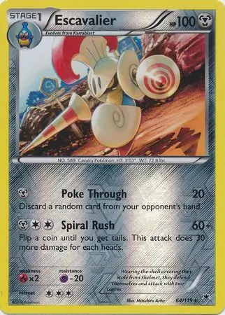 64/119 Escavalier PHF Rare Reverse Holo