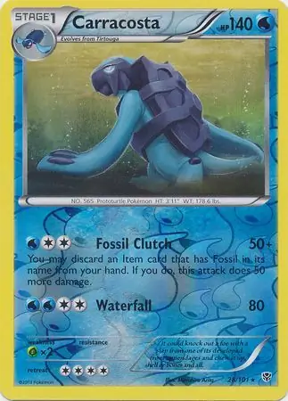 28/101 Carracosta PLB Rare Reverse Holo