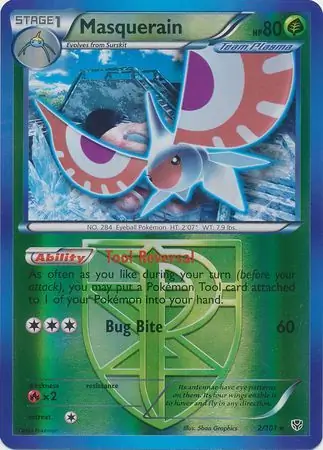 2/101 Masquerain PLB Rare Reverse Holo