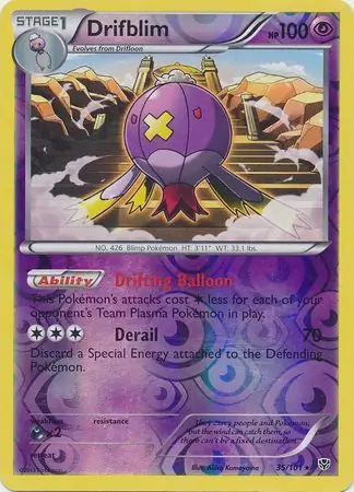 35/101 Drifblim PLB Rare Reverse Holo