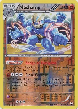49/101 Machamp PLB Rare Holo Reverse Holo