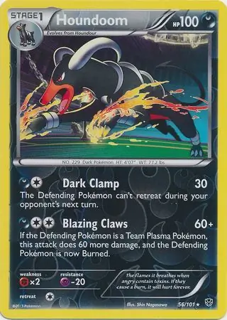 56/101 Houndoom PLB Rare Holo Reverse Holo