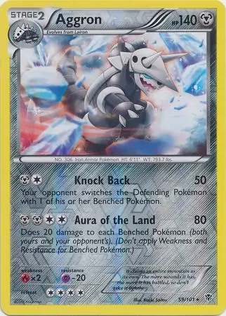 59/101 Aggron PLB Rare Reverse Holo