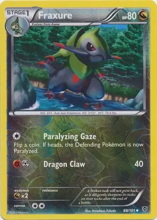 68/101 Fraxure PLB Uncommon Reverse Holo