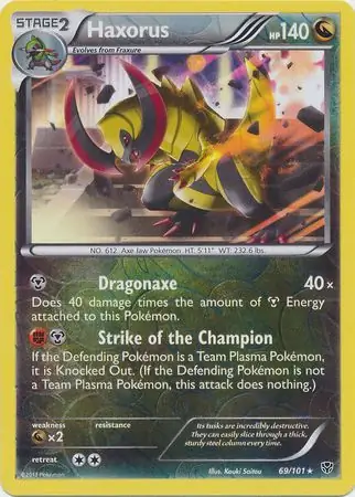69/101 Haxorus PLB Rare Holo Reverse Holo