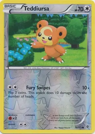 75/101 Teddiursa PLB Common Reverse Holo