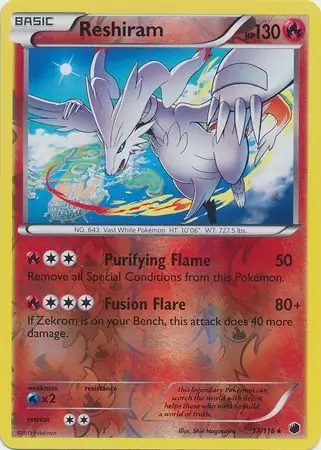 17/116 Reshiram PLF Rare Holo Reverse Holo