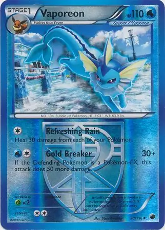 20/116 Vaporeon PLF Uncommon Reverse Holo