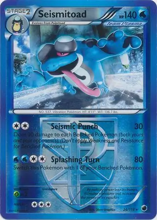 26/116 Seismitoad PLF Rare Reverse Holo
