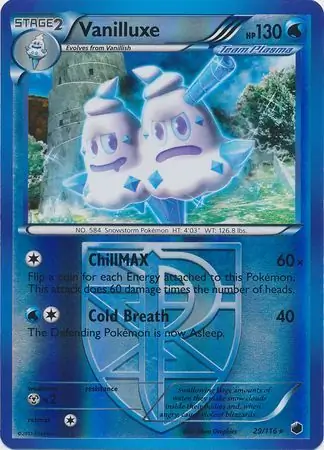 29/116 Vanilluxe PLF Rare Reverse Holo