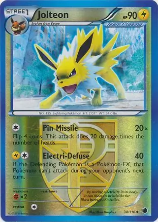 34/116 Jolteon PLF Uncommon Reverse Holo