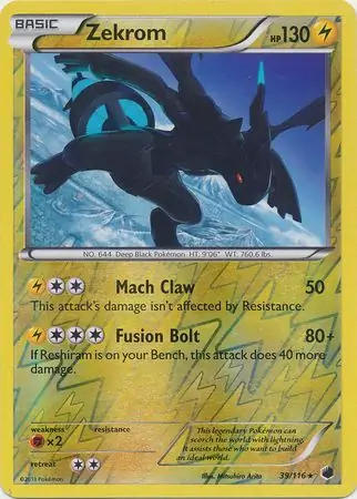 39/116 Zekrom PLF Rare Holo Reverse Holo