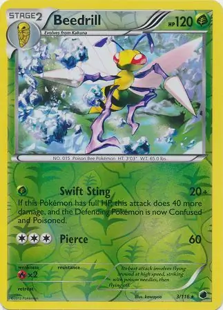 3/116 Beedrill PLF Rare Reverse Holo
