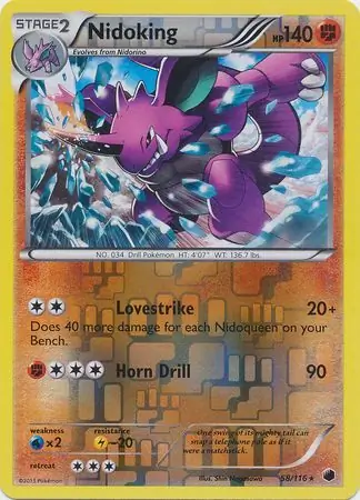 58/116 Nidoking PLF Rare Reverse Holo