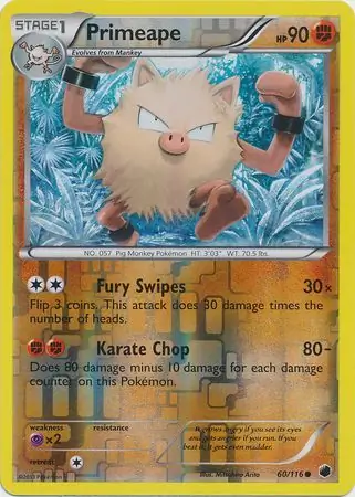 60/116 Primeape PLF Common Reverse Holo
