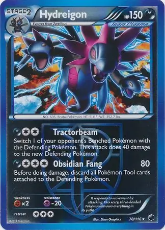 78/116 Hydreigon PLF Rare Holo Reverse Holo