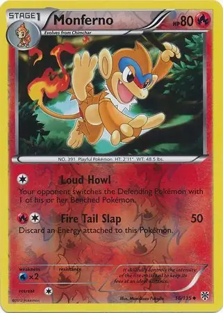 16/135 Monferno PLS Uncommon Reverse Holo