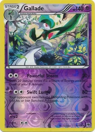 61/135 Gallade PLS Rare Holo Reverse Holo