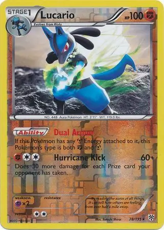 78/135 Lucario PLS Rare Holo Reverse Holo