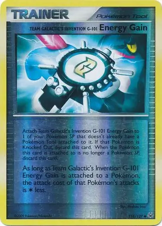 116/127 Team Galactic's Invention G-101 Energy Gain PL Uncommon Reverse Holo