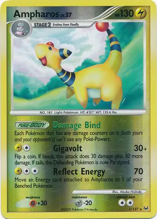 1/127 Ampharos PL Rare Holo Reverse Holo