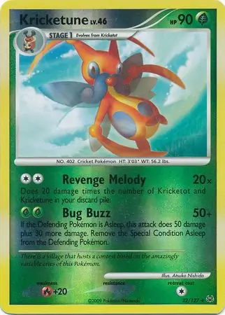 32/127 Kricketune PL Rare Reverse Holo