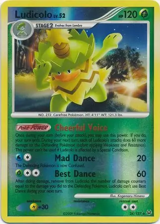 34/127 Ludicolo PL Rare Reverse Holo