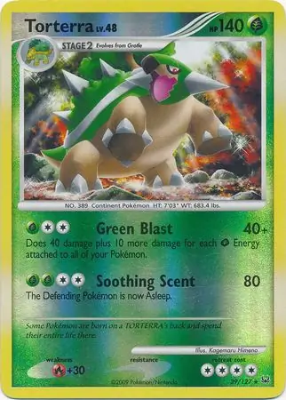 39/127 Torterra PL Rare Reverse Holo