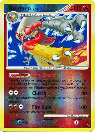 3/127 Blaziken PL Rare Holo Reverse Holo