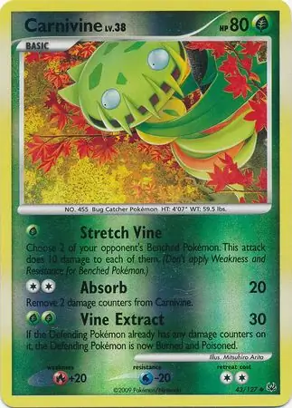 43/127 Carnivine PL Uncommon Reverse Holo
