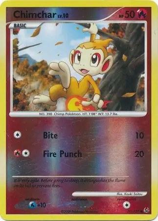 70/127 Chimchar PL Common Reverse Holo