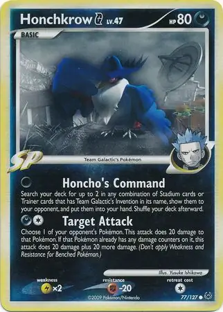 77/127 Honchkrow Pokémon G PL Common Reverse Holo