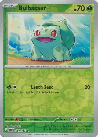 001/165 Bulbasaur MEW Common Reverse Holo