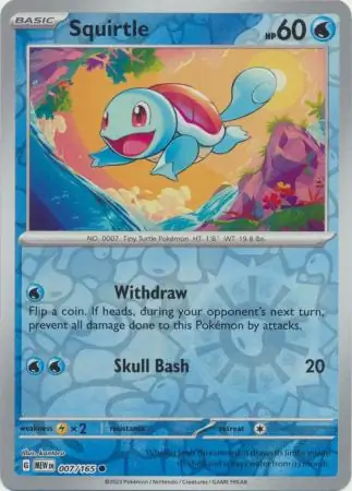 007/165 Squirtle MEW Common Reverse Holo