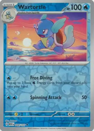 008/165 Wartortle MEW Uncommon Reverse Holo