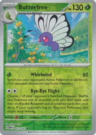 Butterfree 151 012/165 Uncommon Reverse Holo