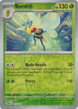 Beedrill 151 015/165 Rare Reverse Holo