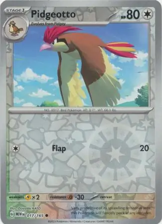 017/165 Pidgeotto MEW Common Reverse Holo