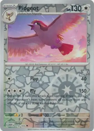 Pidgeot 151 018/165 Uncommon Reverse Holo