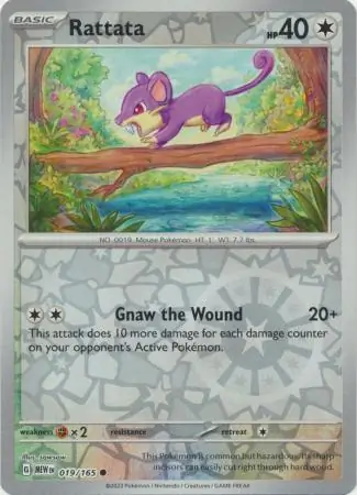 019/165 Rattata MEW Common Reverse Holo