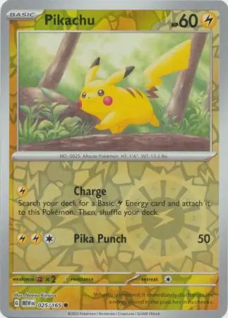 Pikachu 151 025/165 Common Reverse Holo