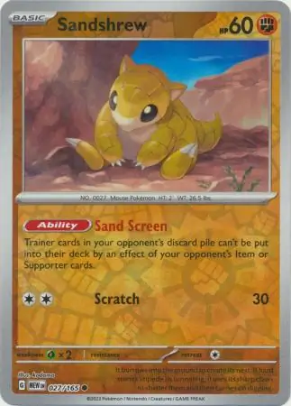 Sandshrew 151 027/165 Common Reverse Holo