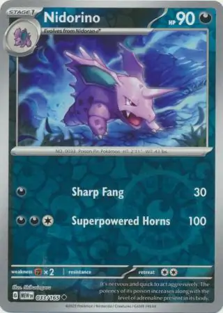033/165 Nidorino MEW Uncommon Reverse Holo