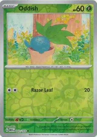 Oddish 151 043/165 Common Reverse Holo