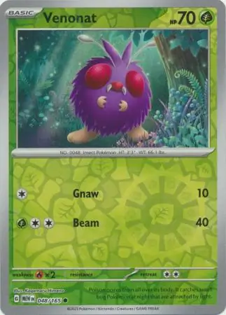 048/165 Venonat MEW Common Reverse Holo