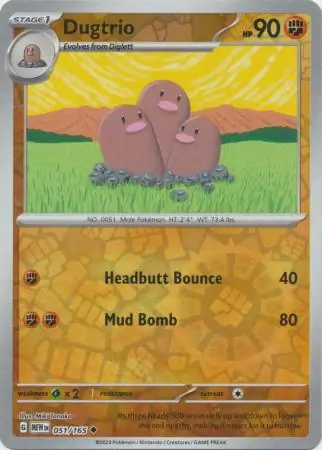 Dugtrio 151 051/165 Uncommon Reverse Holo